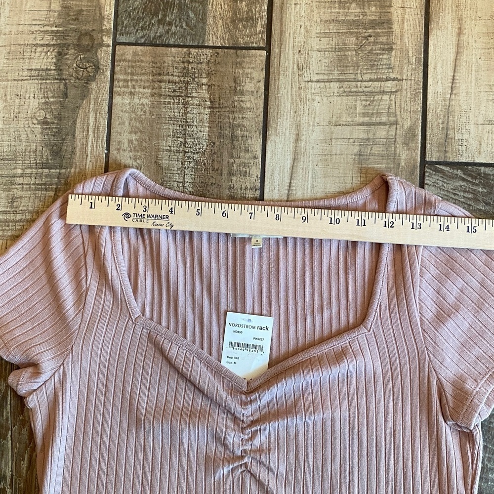 Madewell Ribbed Pink Blouse 🆕 - Picture 4 of 10